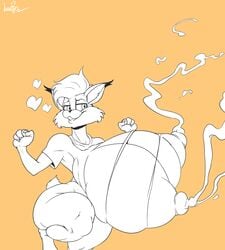 2017 anthro areola ber00 big_breasts bottomless breasts bubsy bubsy_(series) clothed clothing erect_nipples feline female heart huge_breasts hyper hyper_breasts lactation lynx mammal milk nipples rule_63 solo video_games