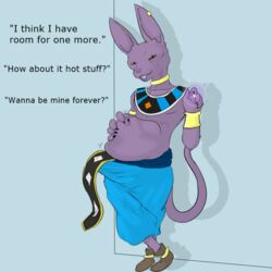 beerus belly big_belly boner bulge dablueguy dragon_ball dragon_ball_super dragon_ball_z erection feline fur male male_only male_pred mammal post_vore purple_fur tenting tongue tongue_out vore