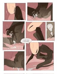 2026 anthro arachnid arthropod bathing biped black_body bodily_fluids comic cum cum_drip cum_from_vagina cum_in_uterus cum_in_vagina cum_inside dialogue dripping english_text female finger_fuck fingering genital_fluids hi_res hollow_knight_(franchise) horn hornet_(hollow_knight) internal internal_vaginal justdog segmented_body showering solo speech_bubble spider squeezing_belly sweat team_cherry text uterus vaginal_penetration weaver_(hollow_knight) wet wet_body