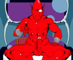 abs anthro bald balls barefoot boner capcom demon demon's_crest erection firebrand gargoyle ghosts_'n_goblins long_ears looking_at_viewer male male_only manly mistershinybutt muscles nude one_eye_closed pecs penis pointy_ears red_arremer red_skin sharp_teeth sitting smile solo spread_legs spreading thick_thighs video_games wings