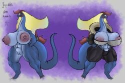 absurd_res anthro aurorus belly big_breasts breasts female fossil_pokemon generation_6_pokemon genitals hi_res huge_breasts hyper hyper_breasts long_neck long_tail muscular muscular_female muscular_legs muscular_thighs nintendo nipples pokemon pokemon_(species) slightly_chubby tail thick_tail thick_thighs vulva wide_hips yaginoko