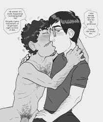2boys american biracial biracial_male black_and_white black_hair bradley_(mr_shrink) cuddling dark_hair digital_drawing_(artwork) digital_media_(artwork) duo embracing english english_text facial_hair glasses greyscale hairy hairy_body hairy_chest hairy_male half_japanese hand_on_back happy happy_male heart heart_symbol hearts_around_head hearts_around_text hugging idiot intellectual_disability kissing kissing_crush kissing_on_lips learning_disability lips looking_away love loving loving_it male male_focus male_only mental_disability mentally_deficient mr_shrink no_sex overjoyed penis penis_vein pretending pretending_not_to_like_it reluctant reluctant_compliance retard ribs romantic romantic_couple romantic_crush shilo_(mr_shrink) sitting sitting_together skinny skinny_male starting_to_like_it visible_ribs