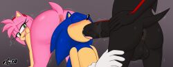 2025 accessory amy_rose anthro anthro_on_anthro anthro_penetrated anthro_penetrating anthro_penetrating_anthro anthro_penetrating_male ass backsack balls bent_over big_balls big_penis bisexual black_body blue_body blush bodily_fluids closed_eyes clothing digital_drawing_(artwork) digital_media_(artwork) eulipotyphlan excito eyelashes fellatio female gay genitals gloves gloves_only green_eyes group hair_accessory hairband half-closed_eyes hand_on_hip hand_on_leg handwear handwear_only hedgehog hi_res humanoid_genitalia humanoid_penis kneeling_oral_position long_eyelashes looking_back male male/male male_penetrated male_penetrating male_penetrating_anthro male_penetrating_male mammal mostly_nude narrowed_eyes nude nude_anthro nude_female nude_male open_mouth open_smile oral penetration penile penis penis_in_mouth pink_body presenting presenting_hindquarters raised_tail red_body saliva saliva_on_penis saliva_string sega sex shadow_the_hedgehog smile sonic_(series) sonic_the_hedgehog sonic_the_hedgehog_(series) standing standing_sex tail tan_body tan_skin tongue tongue_out tongue_out_fellatio trio watermark widescreen