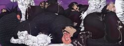 anthro ass bear big_breasts big_butt black_body black_fur black_lips bodily_fluids breast_milk breast_play breast_squish breasts breasts_bigger_than_head chump1_tnl clothing cum cum_on_face cumshot duo ejaculation felid fellatio female fishnet_clothing fishnet_leggings fishnet_legwear fur genital_fluids hi_res huge_breasts huge_butt huge_thighs hyper hyper_breasts hyper_butt hyper_thighs lactating lactation larger_female larger_penetrated leggings legwear lips long_tongue male male/female mammal mature_female milk multiple_positions oral overflowing_breasts overweight overweight_anthro overweight_female pantherine penetration penile penile_penetration penis_in_vagina sex size_difference smaller_male squish thick_lips thick_thighs tiger titjob tongue tongue_out tonguejob vaginal_penetration voluptuous