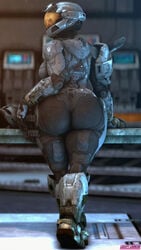 armor back_view big_ass breasts creepychimera dat_ass faceless faceless_character faceless_female halo_(series) helmet helmet_girl sideboob spartan spartan_(halo) tagme thick_ass thick_thighs walking