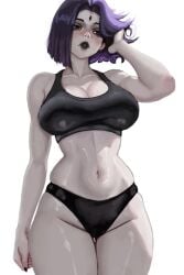 1girls akinoshi breasts dc_comics female female_focus female_only large_breasts light-skinned_female light_skin rachel_roth raven_(dc) solo teen_titans thick_thighs thighs wide_hips