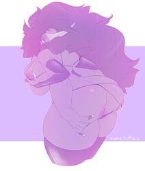 ass big_ass breast_grab breasts cartoon_network crystal_gem gem_(species) gem_fusion kokobuttz masturbation pussy steven_universe sugilite_(steven_universe) tagme thong