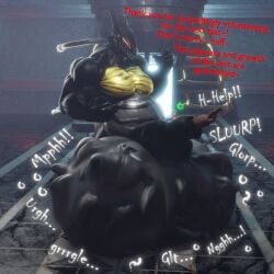 1:1 3d_(artwork) anthro anthro_pred ball_bulge balls belly big_balls big_belly big_muscles big_pecs big_penis blade_wolf body_outline calling_for_help canid canine canis claws cock_vore digestion digital_media_(artwork) english_text genitals glowing glowing_eyes group hi_res huge_balls huge_cock human human_prey humanoid_genitalia humanoid_penis hyper hyper_balls hyper_genitalia hyper_penis konami machine male male_anthro male_pred malunisisos mammal mass_vore metal_gear metal_gear_rising:_revengeance metallic_body muffled muscular muscular_anthro muscular_male nude nude_anthro nude_male pecs penile penis platinumgames robot robot_anthro sound_effects tail talking_to_prey text thin_tail tongue tongue_out unwilling_prey urethral_bulge vore wolf