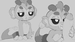 animal_genitalia anthro aquatic bloons_tower_defense bluedeluge duo erection fin genitals haplorhine hi_res looking_at_viewer male male/male mammal merfolk mermonkey_(bloons) monkey ninja_kiwi nude penis primate simple_background solo split_form tail teeth