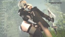 1boy 1girls 3d animated ass balls bayernsfm blindfold erection female handjob kissing leotard male nier nier:_automata no_sound penis shorter_than_10_seconds shorter_than_30_seconds straight testicles thighhighs video yorha_2b yorha_9s