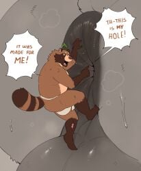 2026 ambiguous_species anthro anthro_on_anthro anus ass backsack balls barefoot belly big_anus big_balls big_butt bodily_fluids bottomwear bulge canid canine climbing clothed clothing dialogue duo english_text extreme_size_difference feet fur genitals gesture grey_background hand_gesture hi_res huge_anus huge_balls huge_butt humor imminent_anal imminent_anal_vore imminent_vore junji_ito_(copyright) leaf loincloth loincloth_only looking_back macro male male/male mammal meme musk musk_cloud nude open_mouth perineum pointing puffy_anus raccoon_dog roseonapot scar simple_background size_difference solo_focus sweat tanuki teeth text the_enigma_of_amigara_fault toast_(roseonapot) tongue topless topless_anthro topless_male tuft