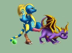 2boys crossover dragon gay lizard male male_only mellowmelon scaler_(character) scaler_(video_game) scalie spyro spyro_the_dragon video_games yaoi