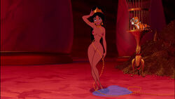 accurate_art_style aladdin bondage chain collar disney disney_princess edit evil_queen_jasmine jafar_harem_outfit nipples princess_jasmine screenshot screenshot_edit