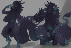 absurd_res animal_genitalia animal_penis anthro areola ass avian_feet balls barbed_tongue big_breasts black_balls black_body black_breasts black_face black_feathers black_penis black_sclera black_skin black_tail blue_areola blue_feet blue_insides blue_mouth blue_nipples blue_penis blue_tail_tip blue_tongue bodily_fluids breasts claws dipstick_tail dripping equine_genitalia equine_penis erection feathered_scalie feathered_snake feathers feet flared_penis fur furred_scalie furred_snake genital_fluids genitals gold_legband gradient_arms gradient_legs gradient_penis gradient_tail grey_background gynomorph half-erect happy head_feathers herm hi_res huge_breasts hybrid_genitalia hybrid_penis intersex kneeling knot knotted_equine_penis knotted_penis leaking_precum long_tongue looking_at_viewer lvlirror markings medial_ring multicolored_penis nipple_piercing nipple_ring nipples open_mouth penile penile_spines penis piercing precum precum_drip precum_string pupils reptile ring_piercing scalie sharp_teeth simple_background slit_pupils snake snake_girl_(nothingoodherec) snout solo squish steam steamy_breath sweat sweaty_balls sweaty_face sweaty_genitalia sweaty_legs sweaty_thighs tail tail_feathers tail_markings teeth thick_tail tongue vein veiny_penis yellow_claws yellow_eyes