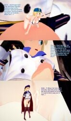 3d 3futas artoria_pendragon artoria_pendragon_(caster) big_breasts bikini blonde_hair breasts cum english_text fate/grand_order fate_(series) futa_giantess futa_only futanari giantess giantess_futa huge_cock intersex koikatsu light-skinned_futa micro_on_macro micro_on_penis multiple_futa multiple_penises mysterious_heroine_xx_(foreigner) penis shrunken_female size_difference text unaware xavierhuge