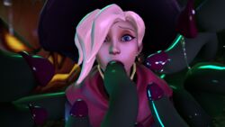 1girls 3d alternate_costume fellatio female irasciblethings mercy overwatch penis source_filmmaker tentacles testicles witch_mercy