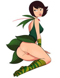 1girls ashi_(samurai_jack) black_hair bob_cut exposed_pussy female_focus female_only heroine horny_female hotkeke1 human samurai_jack short_hair