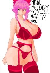 big_ass big_breasts black_text brawl_stars breasts dplasma english english_text female lingerie_only looking_at_viewer melodie_(brawl_stars) red_underwear supercell text white_background