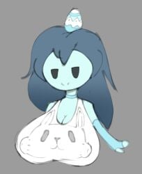 1girls big_breasts blue_hair blue_skin breasts choker easter easter_egg female megamor simple_background spooky's_house_of_jump_scares spooky's_jump_scare_mansion spooky_(shojs) t-shirt t-shirt_only