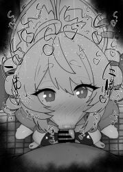 1boy 1girls :>= animal_ears bare_shoulders big_penis black_and_white blush breasts censored dark-skinned_male dark_skin detailed_background drooling eyelashes fellatio female heart human humanoid indoor inside interspecies kurotama looking_at_viewer male male_pov oral oral_sex penis room saliva shiny shiny_skin short_hair sketch small_breasts sound_effects squatting sweat text tongue tongue_out vein veins veiny veiny_penis zenless_zone_zero zhao_(zenless_zone_zero)