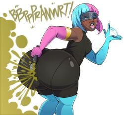 1girls 2020s 2025 2025s big_ass big_butt blue_hair bubble_ass bubble_butt dark-skinned_female dark_skin disguise disgust dispatch_(game) fart fart_cloud fart_fetish farting farting_on_microphone gassy gassy_female green_gas green_gas_cloud jpeg microphone no_background onomatopoeia pink_hair prism_(dispatch) round_ass round_butt simple_background twitter_link two-tone_hair video_game video_game_character video_games visor visor_(eyewear) visor_glasses voluptuous voluptuous_female white_background xee xeenitsu zeeny