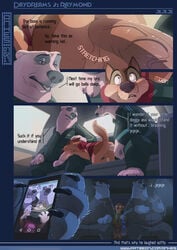 anhes ass balls canine clothing comic disney english_text fox gay judy_hopps lagomorph male mammal nick_wilde penis polar_bear rabbit sex testicles yaoi zootopia