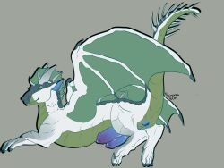 2_penises 4:3 animal_genitalia animal_penis blue_flesh diphallia diphallism dragon european_mythology feral genitals green_body green_scales hemipenes hi_res icewing_(wof) male multi_genitalia multi_penis mythological_creature mythological_scalie mythology penis purple_flesh scales scalie seal_(character) seawing_(wof) solo western_dragon white_body white_scales wings_of_fire winona_wolf
