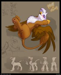 absurd_res avian comic concepts elicitie eyelashes female feral friendship_is_magic fur gilda_(mlp) gryphon hi_res my_little_pony pussy simple_background solo