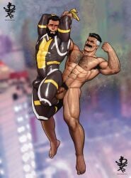 bara beard daddy dilf gay hairy invincible invincible_(tv_series) male male_only moustache muscular muscular_male nolan_grayson omni-man the_immortal