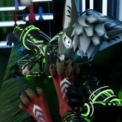 3d_(artwork) absurd_res animal_genitalia animal_penis anthro armwear balls black_latex canine_genitalia canine_penis claws clothed clothing cuffs_(clothing) digit_ring digital_media_(artwork) drone dronesuit duo ellerisntactive erection feet foot_fetish foot_focus foot_lick foot_play genitals glistening glistening_body hi_res isaacjexo jewelry jex latex latex_armwear latex_clothing latex_legwear latex_skinsuit legwear licking male male/male pawpads paws penile penis reflection rexouium ring sheath skinsuit tight_clothing toe_claws toe_ring toes tongue worship