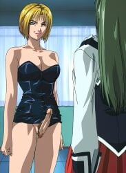 1futa 1girls adult_and_teenager age_difference before_sex bible_black big_penis blonde_hair bottomless clitoral_futa clitoris clitoris_growth clothed clothing erection female female_to_futa fully_clothed futa_focus futa_sans_balls futa_transformation futanari genital_growth gif green_hair human intersex ito_mika kitami_reika light-skinned_female light-skinned_futa light_skin pale_skin partially_clothed penis penis_emerging_from_pussy penis_growth pussy screencap standing stitched teacher_and_student transformation