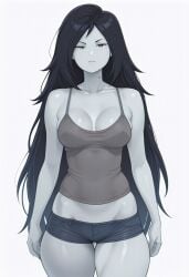 adventure_time ai_generated black_hair grey_skin long_hair marceline marceline_abadeer marceline_the_vampire_queen tagme vampire vampire_girl