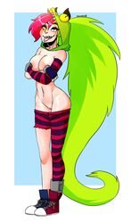 areola_slip breasts cartoon_network demencia_(villainous) full_body hat meowsdin nude pussy red_hair villainous