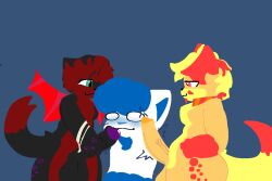 anthro ball blush canid canine canis domestic_dog foreskin genitals group gynomorph heartlover heartlovers humanoid_genitalia humanoid_penis hybrid intersex leo_(so_leo) male male/male mammal meadow_(thesillymeadow) namelesslads penis stroking_penis throbbing throbbing_penis trio vein veiny_penis