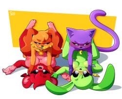 2026 ambiguous_fluids anthro bear bere_dolly_art bere_nsfw big_breasts black_nose bobby_bearhug breasts canid canine canis catnap_(poppy_playtime) critters_(poppy_playtime) dogday_(poppy_playtime) domestic_cat domestic_dog felid feline felis female fur green_body green_fur group heart_jewelry heart_tail hi_res hoppy_hopscotch jewelry lagomorph leporid long_tail male male/female mammal moan mob_entertainment necklace nipples nude orange_body orange_fur penetration penile penile_penetration penis_in_vagina pink_nipples poppy_playtime purple_body purple_fur rabbit red_body red_fur sex smiling_critters tail tongue tongue_out ursine vaginal vaginal_penetration