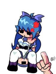 1boy 1boy1girl 1girls artist_request black_eyes blue_hair boyfriend_(friday_night_funkin) cum cumming fnf fnf_mod fnf_mods friday_night_funkin friday_night_funkin_mod moana_melville oc original_character pussy tagme unknown_artist white_background