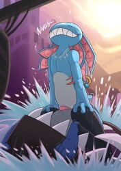 animal_genitalia animal_penis anthro aquatic blue_body blue_feet blue_heart blue_tail cetacean_genitalia cetacean_penis circe_(pankallisti) dominant dominant_male dripping_water ear_piercing feet female fish fizz_(lol) fur genitals gills grey_body grey_fur group hand_on_butt hand_on_penis heart_symbol hi_res in_mouth larger_male larger_pred league_of_legends looking_at_another looking_at_partner male male/female mammal murid murine outside pankallisti partially_submerged penetration penis piercing pink_penis rat riot_games rodent sex shark size_difference smaller_female smaller_male splashing_water stepped_on tail tapering_penis tencent tentacle_ear trio vaginal vaginal_penetration vore wet yordle
