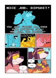2026 accessory anguish anthro apartment apartment_building balls big_balls big_butt big_penis black_body black_eyes black_fur black_hair bodily_fluids brown_body brown_fur butt canid canine clothing comic cookie_(ruffythelion) dialogue dumpster duo elemental_creature embarrassed english_text erection erection_under_bottomwear erection_under_clothing erection_under_shorts felid fissure freckled_face freckles fur generation_7_pokemon genitals hair hair_accessory hairband hi_res huge_balls huge_butt hyper hyper_balls hyper_butt hyper_genitalia incineroar log looking_down looking_down_at_another looking_down_at_partner male male/male mammal morbidly_obese morbidly_obese_anthro morbidly_obese_male multicolored_body multicolored_fur multiple_scenes nintendo nude nude_anthro nude_male obese obese_anthro obese_male orange_hairband overweight overweight_anthro overweight_male pantherine penis pokemon pokemon_(species) ponytail question_mark raccoon_dog red_body red_fur ruffythelion speech_bubble sriracha_(ruffythelion) striped_body striped_fur stripes sweat sweaty_face tanuki text tied_hair tiger transformation whispering window wood yellow_sclera