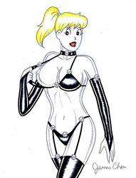 1girls archie_comics betty_cooper big_breasts blonde_hair breasts chaos_comics coffin_comics cosplay exposed exposed_breast female female_only james_chen lady_death lady_death_(cosplay) large_breasts ponytail