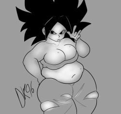 belly big_belly big_breasts breasts caulifla chubby_belly chubby_female daisykitty96 dragon_ball dragon_ball_super female sketch