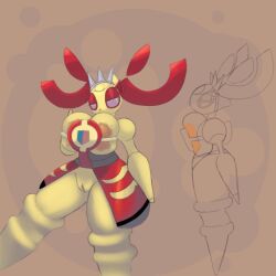 animated areola artesjsc blotchy_areola breasts female game_freak generation_9_pokemon genitals glistening_eyelids humanoid legendary_pokemon machine mega_evolution mega_magearna motion_lines nintendo nipples pokemon pokemon_(species) robot solo vulva