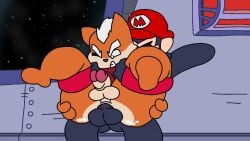 2boys anal anal_sex animated ass ass_grab balls belly_bulge bulge chesterde chesterde_(oc) commission commissioner_upload cum cum_drip cum_in_ass cum_inside cumming cumming_from_anal_sex cumming_while_penetrating erect_penis erection fox_mccloud gay gay_anal gay_sex inflation legs_spread legs_up mario_(cosplay) mario_(series) musi_cassie sound sound_edit star_fox tagme video