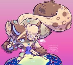 anthro balls belly big_balls big_butt bodily_fluids butt claws cum cum_in_mouth cum_inside domestic_cat dragon duo ejaculation felid feline felis fellatio first_person_view fluffy genital_fluids genitals gesture gleicinha_pum hand_gesture hi_res holding_penis kemono knot looking_pleasured lying male male/male mammal mythological_creature mythological_scalie mythology navel nude on_front oral penile penis penis_in_mouth scalie sex shy