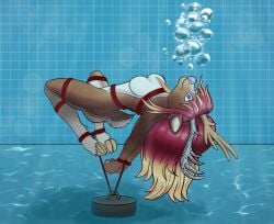asphyxiation bondage bound bubbles drowning ladyheather tagme underwater