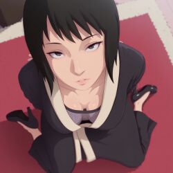 1girls ai_generated black_hair naruto_(series) shizune short_hair tagme