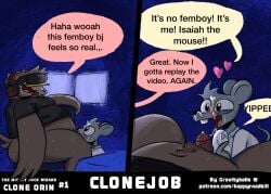 anthro anthro_on_anthro anthro_penetrated anthro_penetrating anthro_penetrating_anthro avian bird blush bodily_fluids brown_body brown_feathers comic cum cum_drip cum_in_mouth cum_inside cum_on_face dialogue dripping duo english_text erection feathers fellatio genital_fluids genitals happyroadkill hi_res humanoid_genitalia humanoid_penis humor isaiah_the_mormon_mouse larger_male male male/male male_penetrated male_penetrating male_penetrating_male mammal mouse murid murine open_mouth oral oral_penetration orin_owl overweight overweight_anthro overweight_male owl penetration penile penile_penetration penis profanity rodent sex size_difference smaller_male smaller_penetrated speech_bubble text url