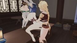 aether_(genshin_impact) genshin_impact hilichurls_(species) pine_nsfw venti_(genshin_impact) yelan_(genshin_impact)