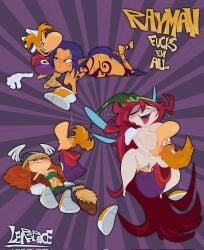 areolae barbara_(rayman) betilla_(rayman) blowjob breasts clothed clothed_sex ginger limbless lipstick lipstick_mark ly_(rayman) multiple_scenes nipples nude paizuri purple_hair rayman_(series) rayman_2:_the_great_escape rayman_legends rayman_origins red_hair redhead sex sucking sucking_breasts sucking_nipples sucking_penis titjob ubisoft vaginal vaginal_penetration vaginal_sex