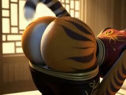 big_ass female_only kung_fu_panda master_tigress no_sound pants_down tagme twerking twerking_at_viewer video