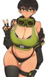 1girls breasts female female_focus female_only hyyun hyyun_ho large_breasts looking_at_viewer original original_character solo thick_thighs thighs wide_hips